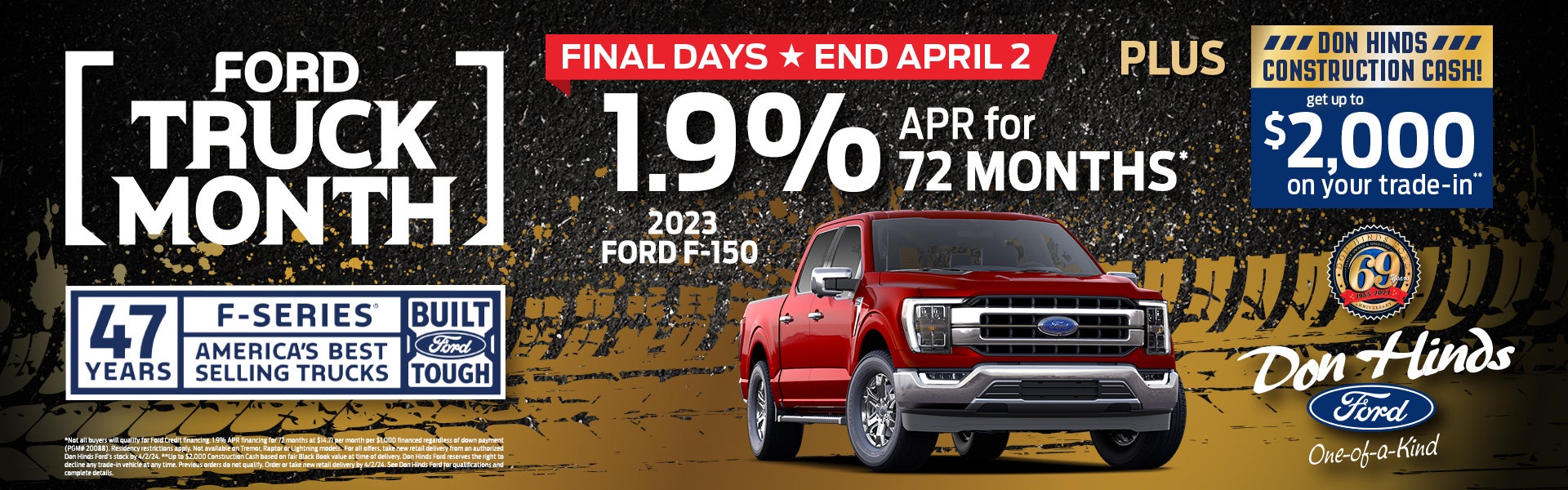 Don Hinds Ford Truck Month F-150 Final Days Banner
