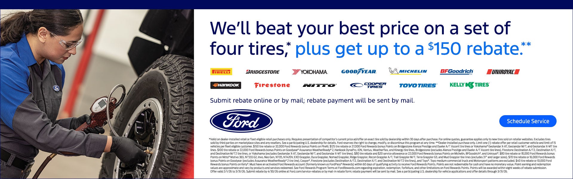 We'll beat your best price on a set of four tires*
