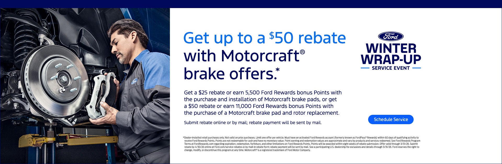 Get up to a $50 rebate with Motorcraft*