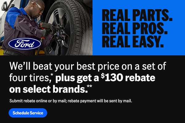 Don Hinds Ford Best prices on new tires with Ford rebate offer