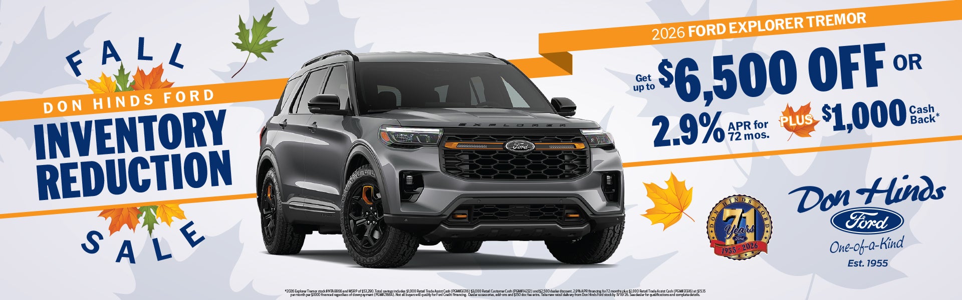 Fall Inventory Reduction at Don Hinds Ford