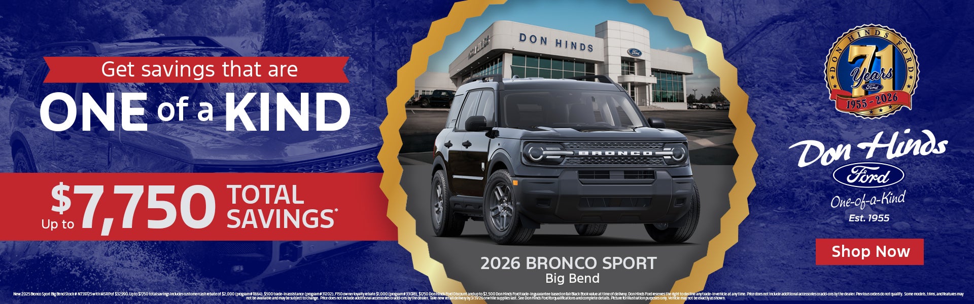 Ford Bronco Sport up to $7,750 savings offer Don Hinds Ford