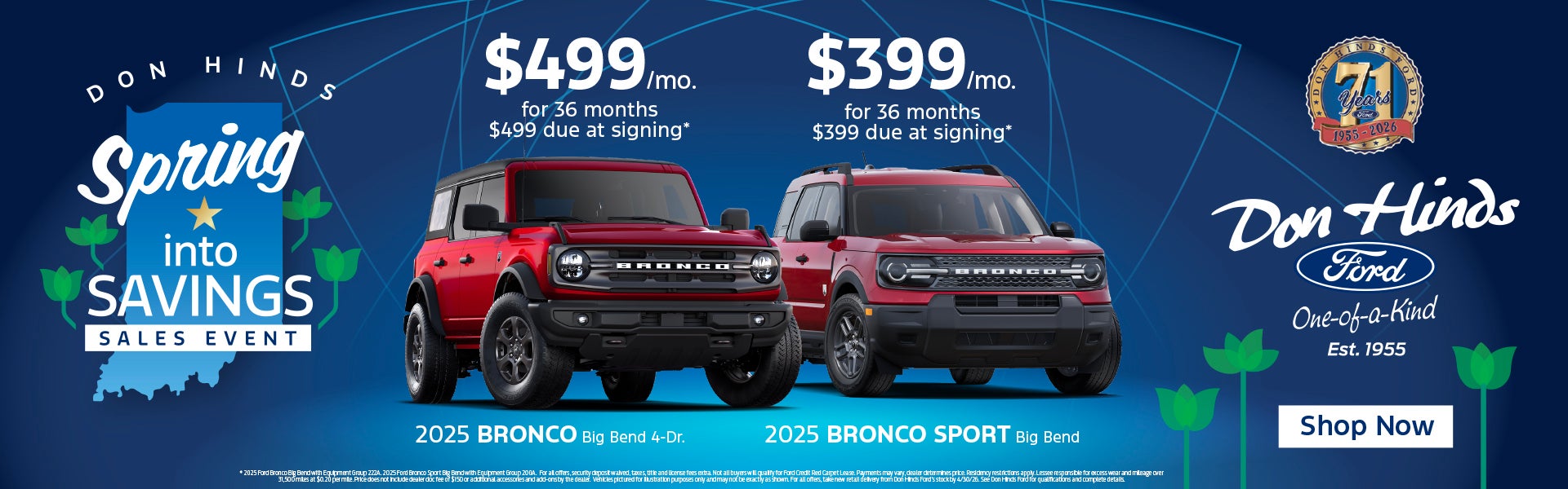 Spring sales event at Don Hinds 2025 Bronco and Bronco Sport