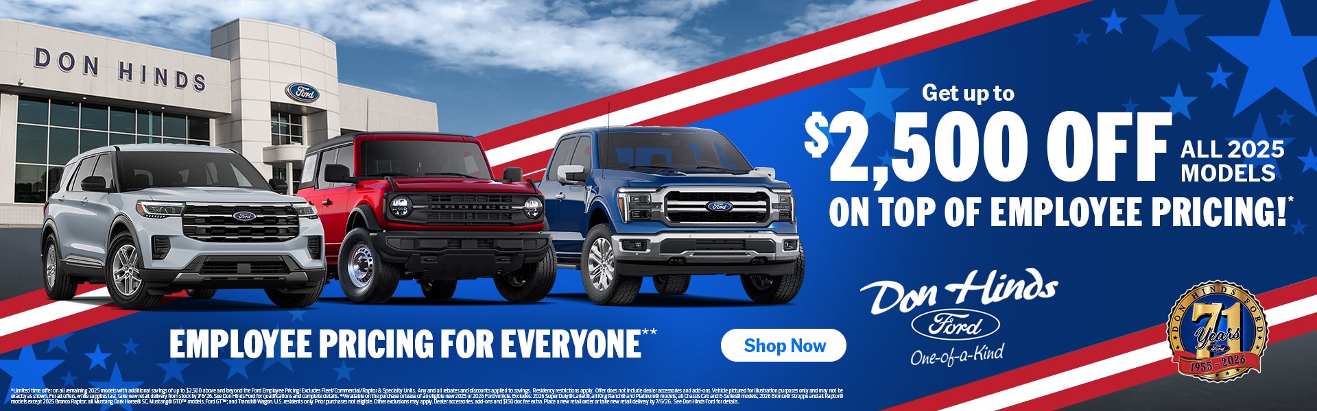 Employee Pricing for Everyone at Don Hinds Ford