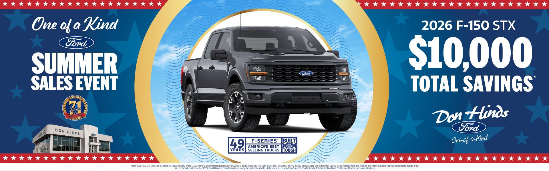 Summer Sales Event at Don Hinds Ford 2026 F-150 STX