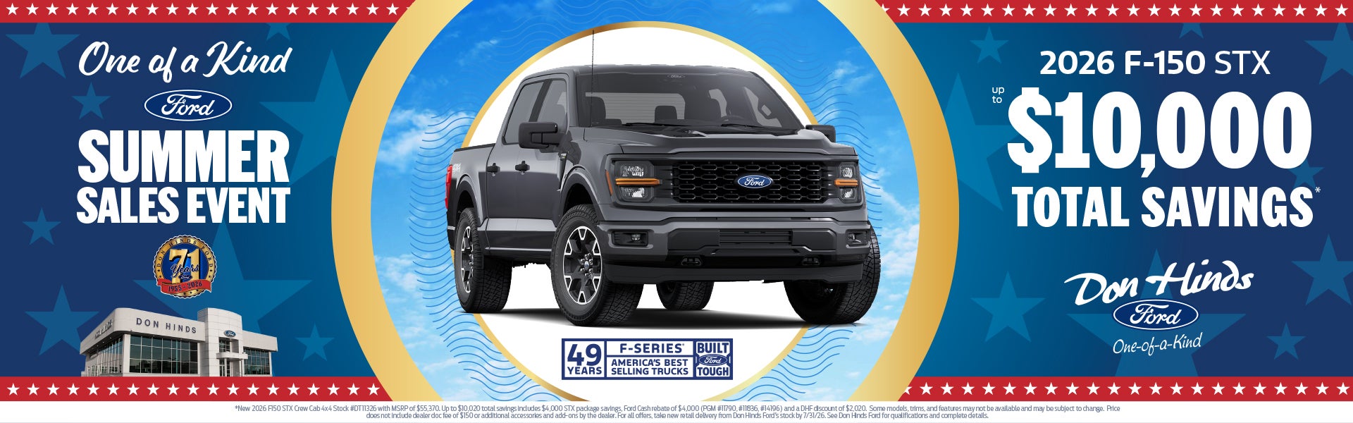 Summer Sales Event at Don Hinds Ford 2026 F-150 STX