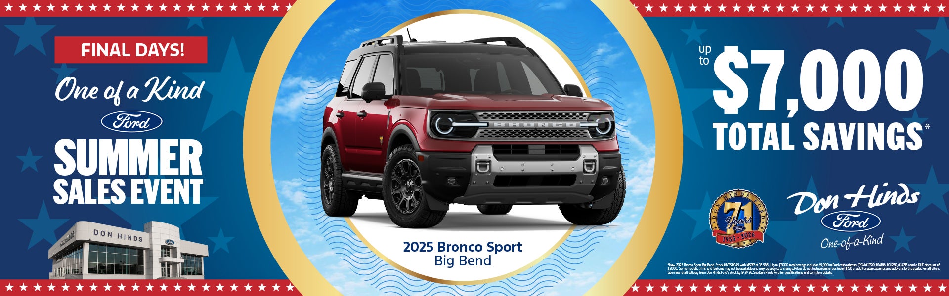 Final Days Summer Sales Event Don Hinds Ford