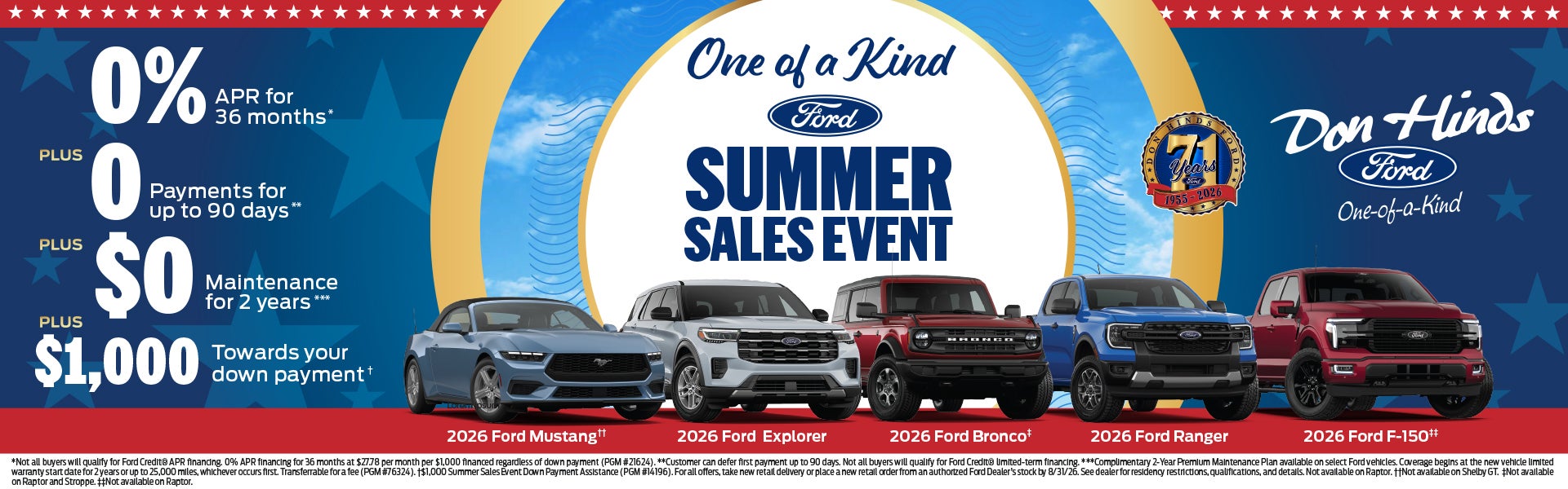 Summer Sales Event at Don Hinds Ford