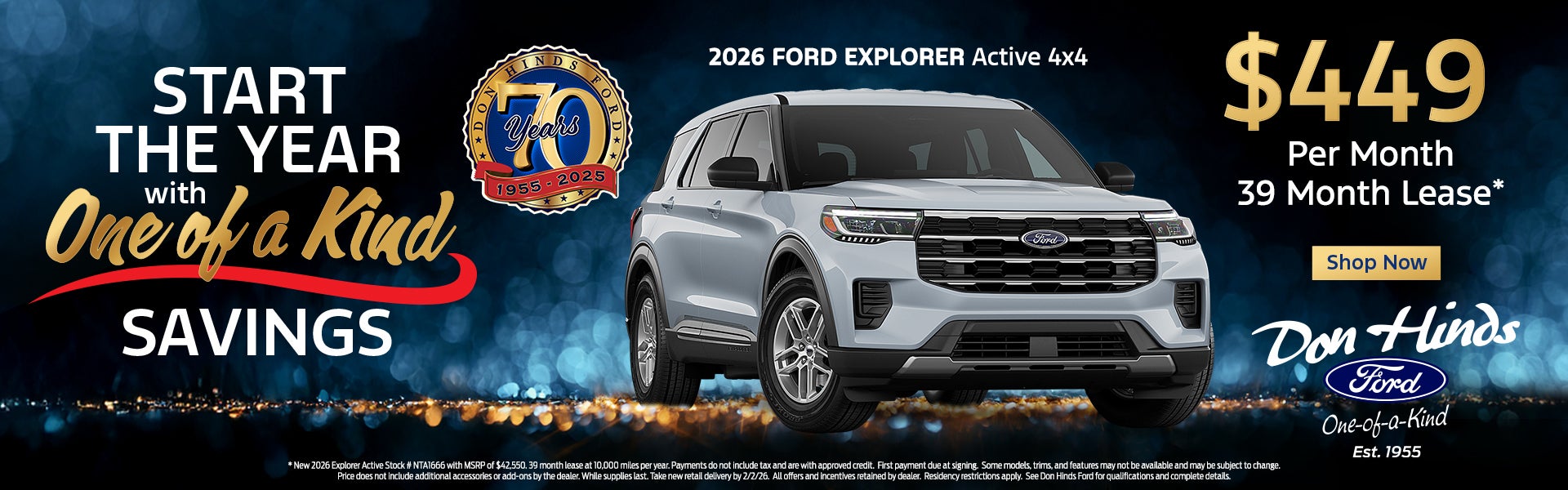 2026 Ford Explorer ad with lease offer
