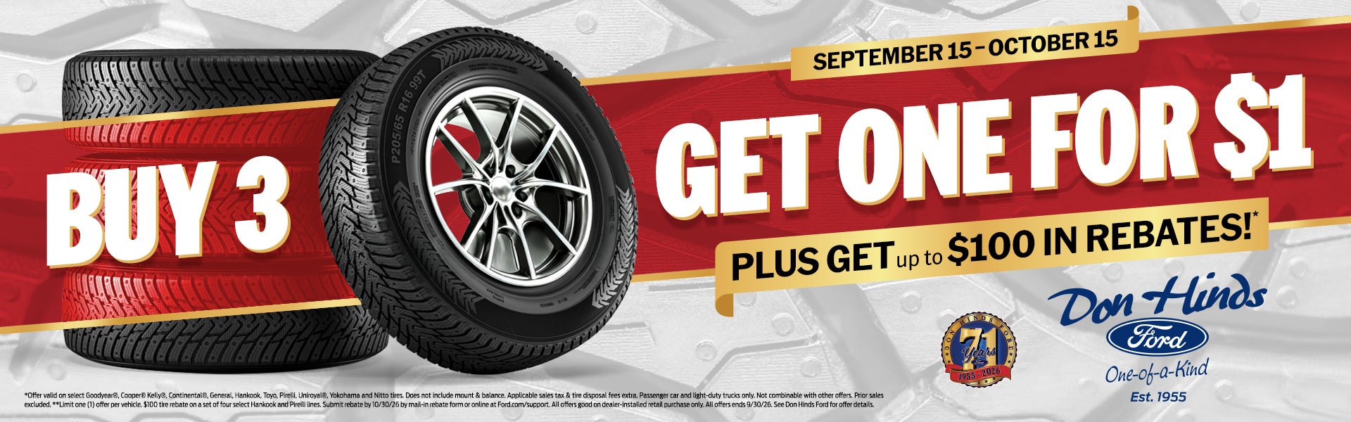 TIRE SALE at Don Hinds Ford